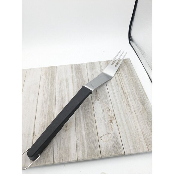 Pampered chef Meat 3 Prong Turning Fork 16 1/2" Metal BBQ With Protective Cover - Picture 4 of 12
